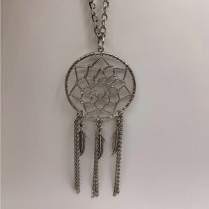 Silver-tone Dreamcatcher Pendant Necklace